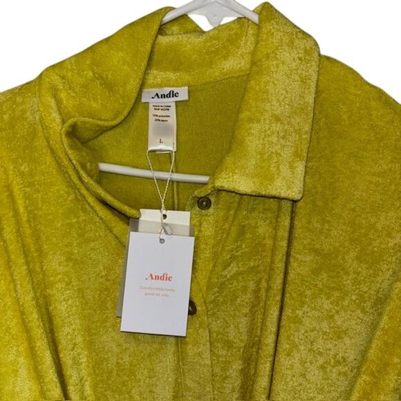 NWT Andie The Button Up Romper Honeysuckle Terry Cloth Beach Coverup - Picture 10 of 11